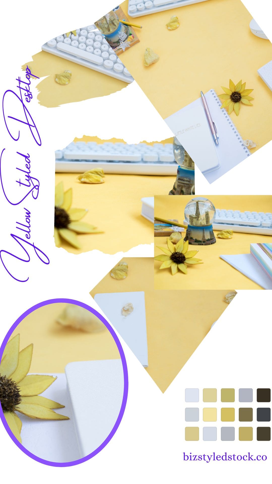 Yellow flat lay stock images